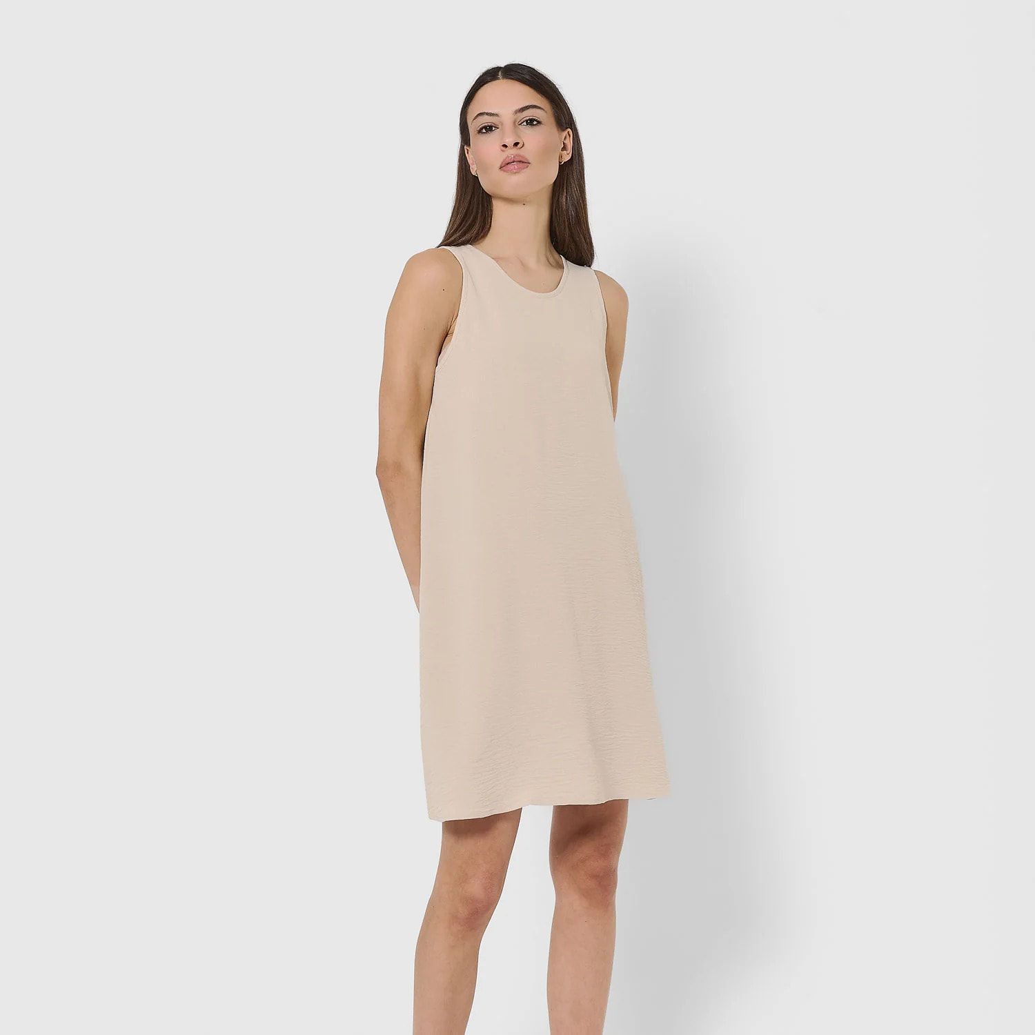 Vestido corto tirantes bambula liso