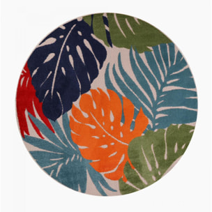 Tapis extérieur tissé kilim rond HALE