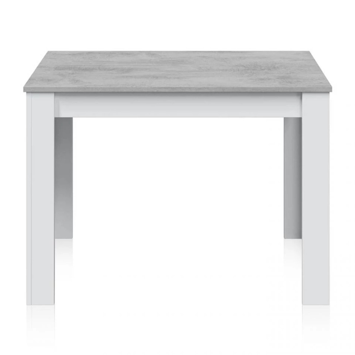 Mesa de comedor Dina Blanco Artik (Blanco Mate) - Gris Cemento