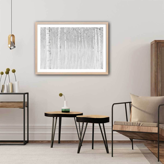 Affiche nature perspective trees Affiche + cadre en bois - Chêne