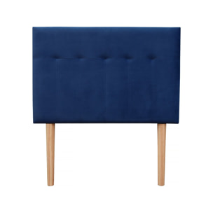 Tête de lit capitonnée en Velours "Lya" - 90 x 100 cm - Bleu foncé