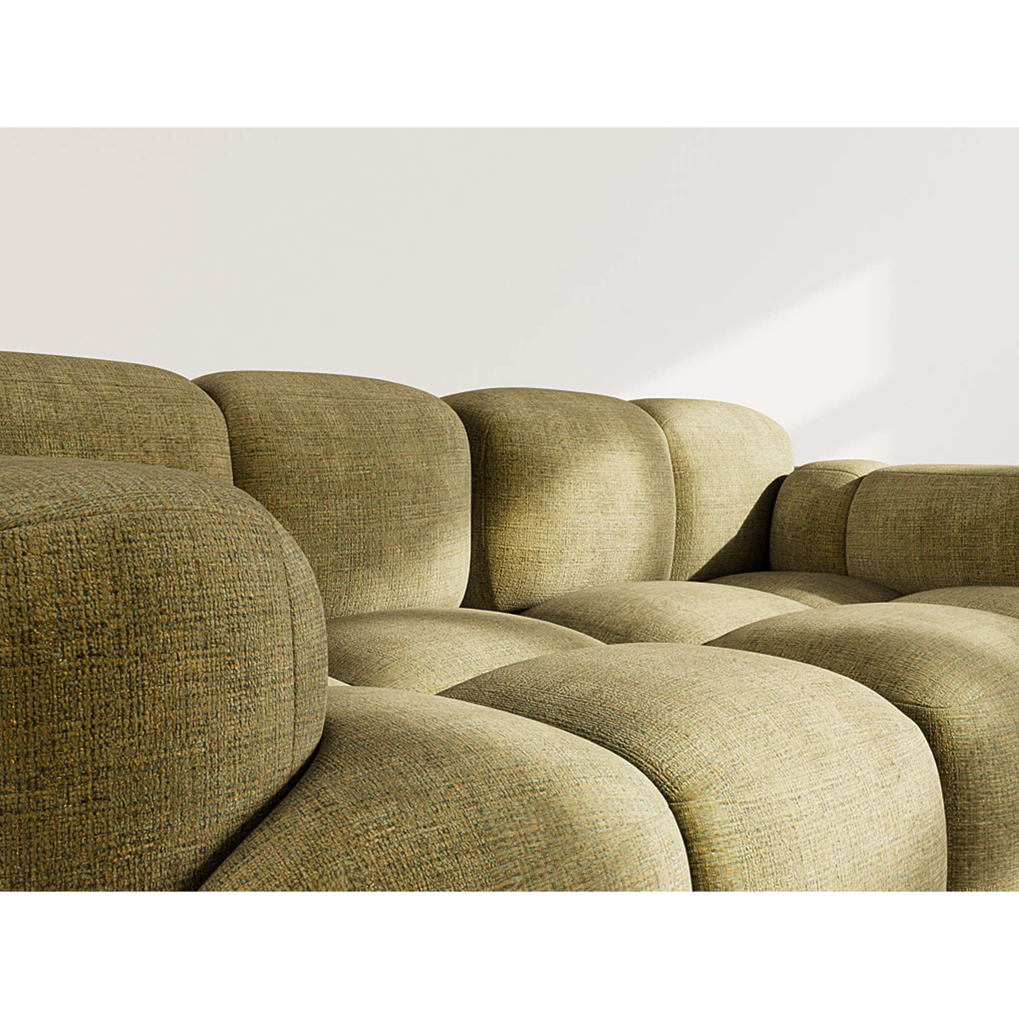 Grace - canapé modulable 2 places en velours texturé - Vert Olive