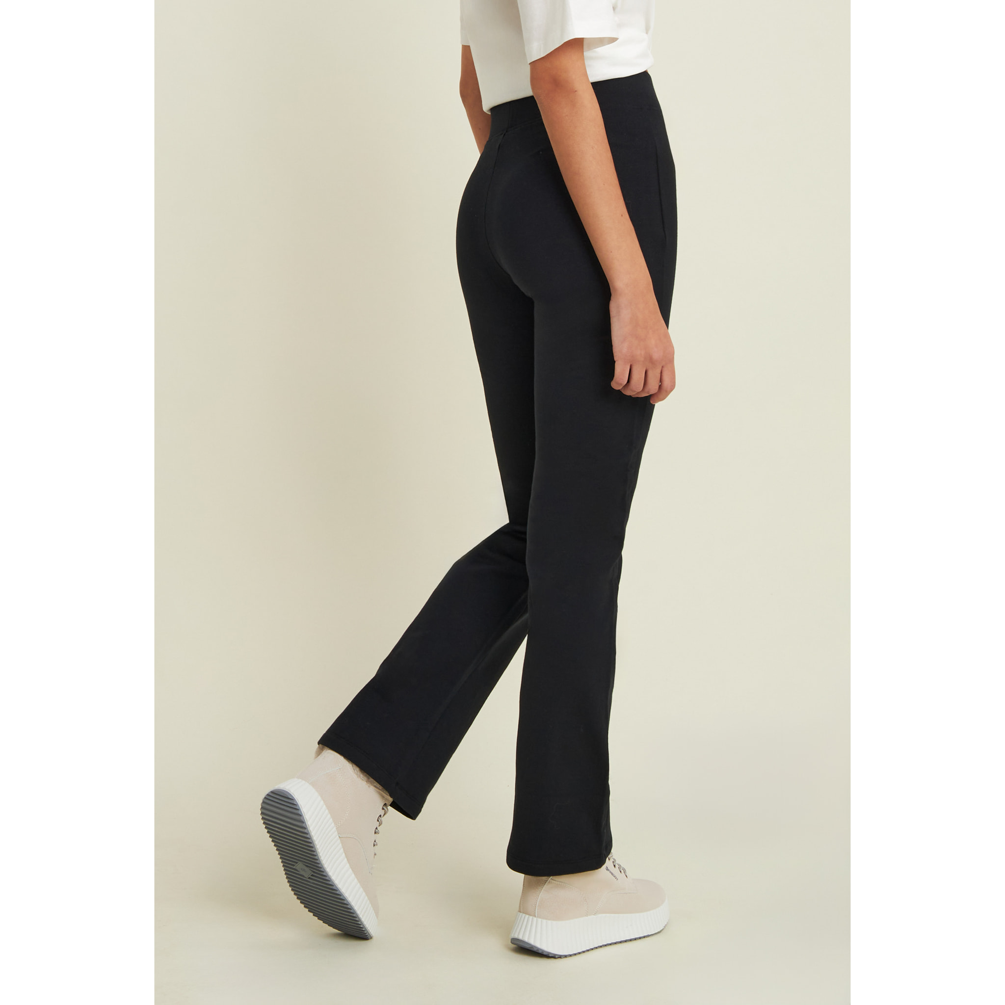 Leggings a zampa in felpa elasticizzata