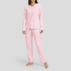 Pijama largo rosa