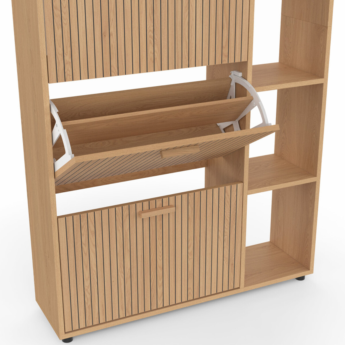 Meuble chaussures Faustine 3 portes + étagères - 18 paires