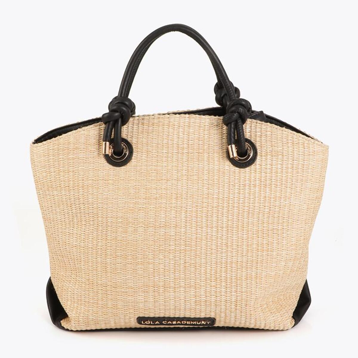 Borsa tote effetto rafia
