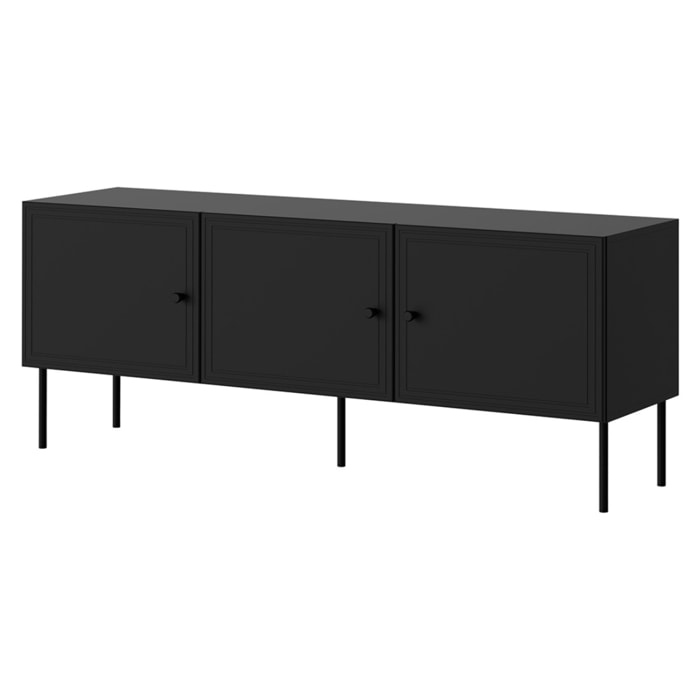 Lavaggi - meuble tv - 3 portes - 150 cm - Noir