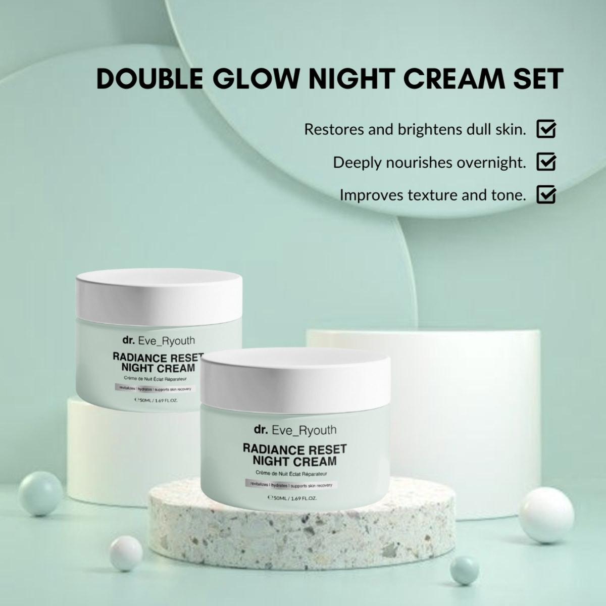 Crema de noche Radiance Reset x2