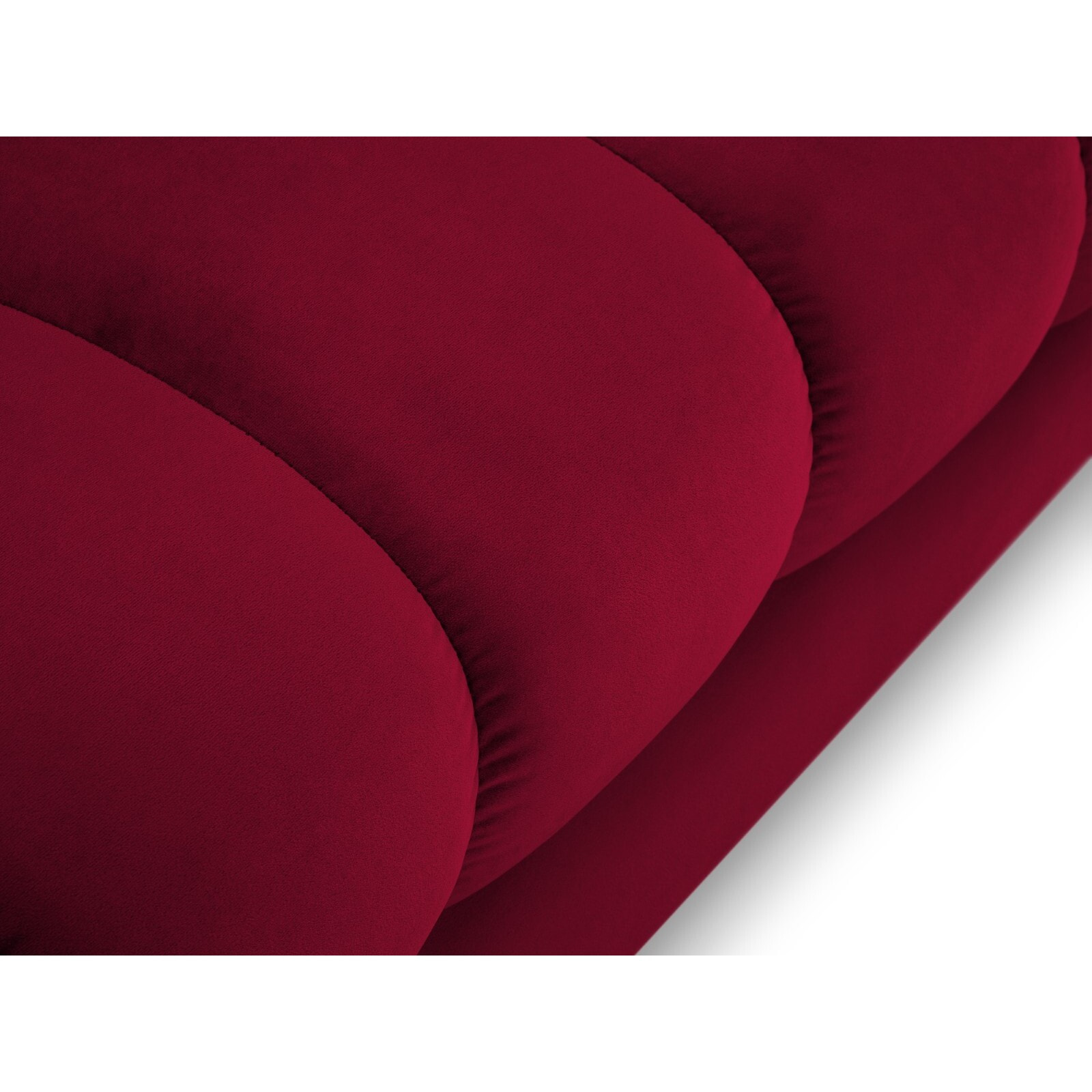 Méridienne droite "Bali" en velours rouge