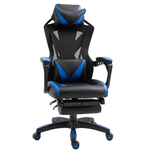 Silla Gaming para Oficina Respaldo Regulable Negro y Azul