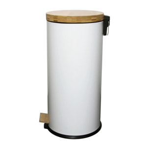 Poubelle à pédale inox bois FOREST 30L