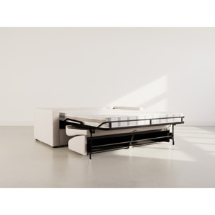 Julia - canapé lit 3 places convertible express couchage quotidien 140 cm matelas 14 cm en tissu - Beige
