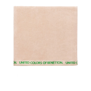 Toalla de playa 90x160cm 380gsm 100% algodón velour beige con logo neutral be