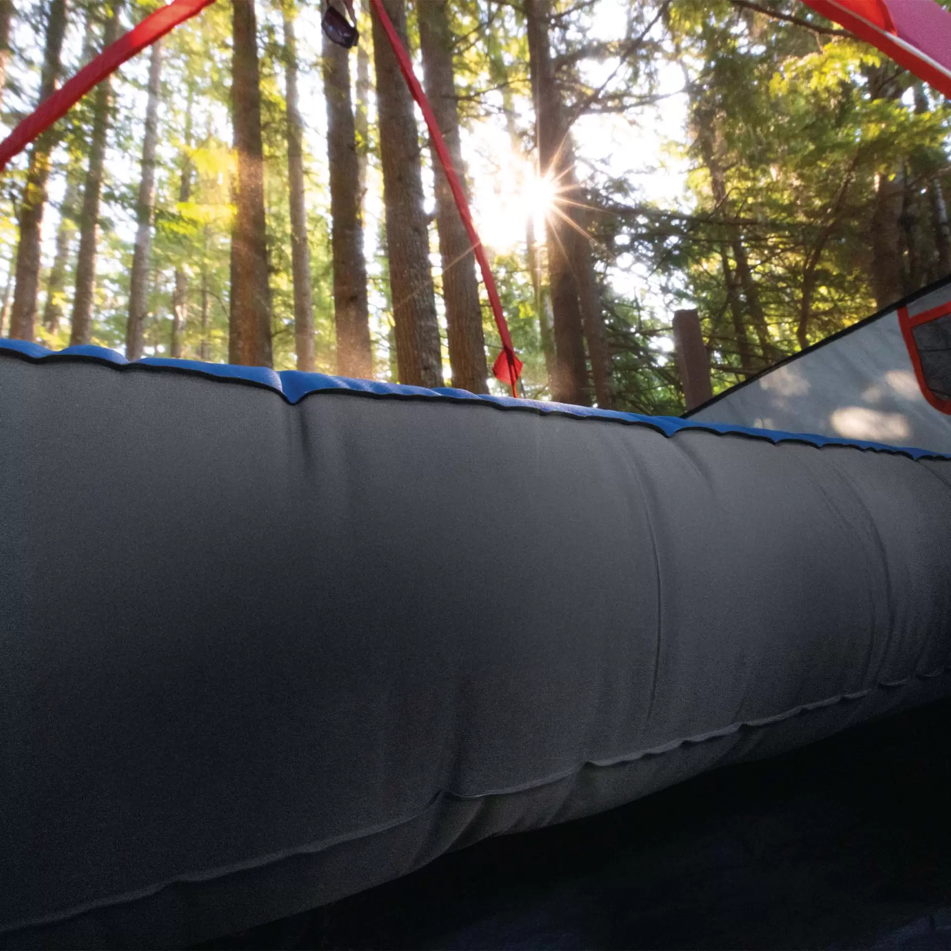 Intex 64013 - Materasso Gonfiabile Camping Matrimoniale in TPU, Blu, con Pompa Elettrica Portatile, 152x203x22 cm