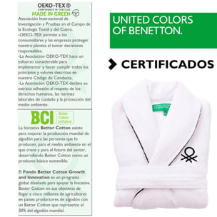 Albornoz l/xl 420gsm 100% algodón con logo bordado blanco core benetton