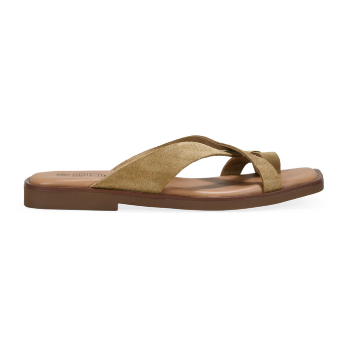 Sandalias de dedo arena en piel
