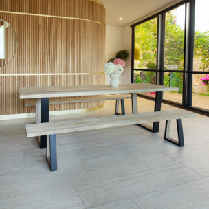 Lot de 2 bancs en bois d'acacia 230cm HERA