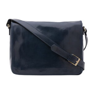 Borsa a tracolla uomo in vera pelle - Modello False - Made in Italy - 28.0 x 35.0 x 9.0 cm