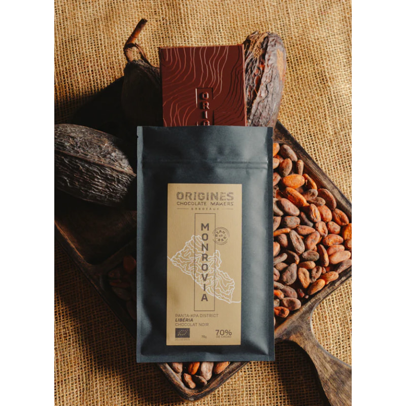 Tablette de chocolat noir 70% - Bean To Bar - Origine Libéria - 75g Bio