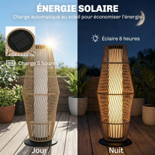Lanterne solaire capteur de lumière résine tressée sable