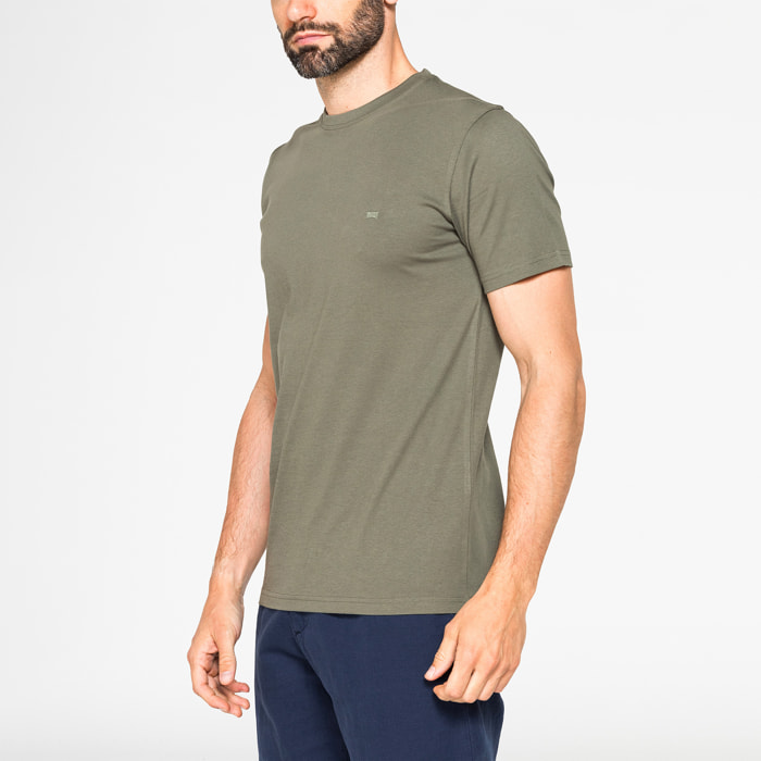 T-SHIRT GIROCOLLO IN COTONE TINTA UNITA