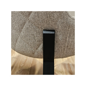 Chaise en tissu chiné capitonné avec piètement métal - 2 coloris - EMOTION 2