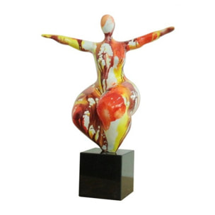 Statue femme ronde en résine multicolore H58cm - RELAX WOMAN