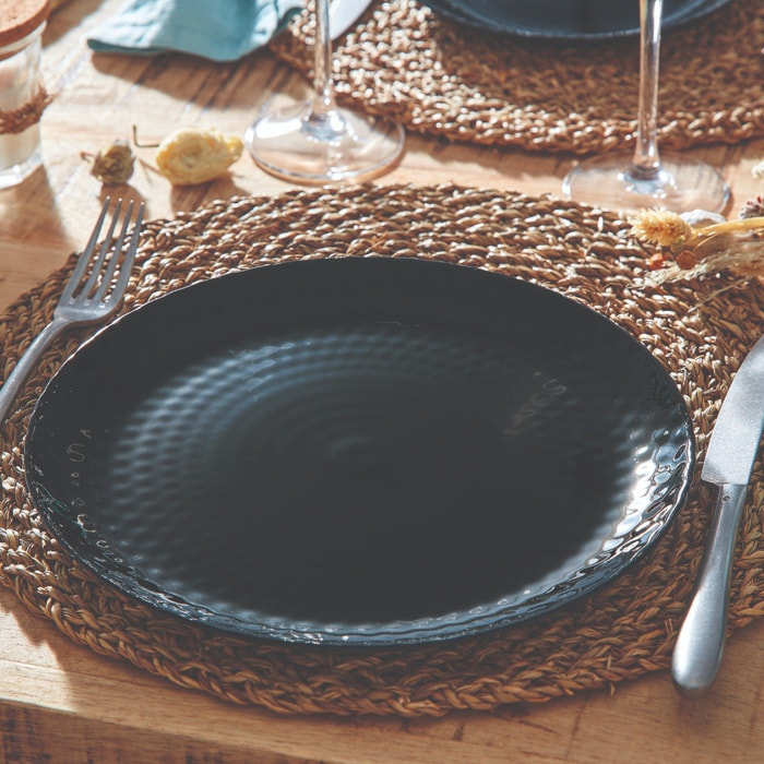 Assiette plate noire 25 cm Pampille - Luminarc