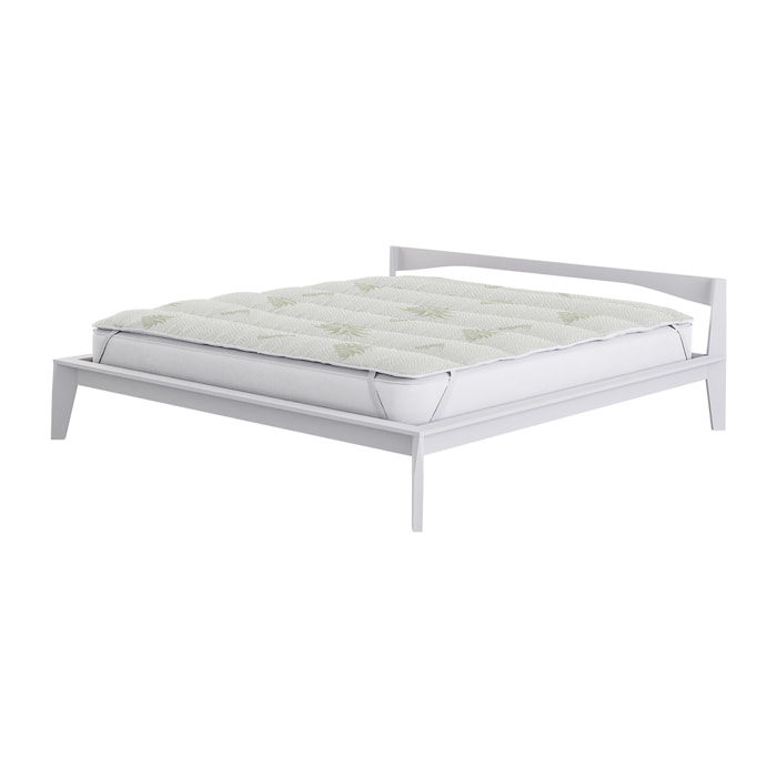 TOPPER ALOE TRAPUNTATO CON ELASTICI - Made in Italy