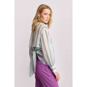 Kocca - Camicia a righe con nodo Donna, Tinta unita, Colletto di camicia