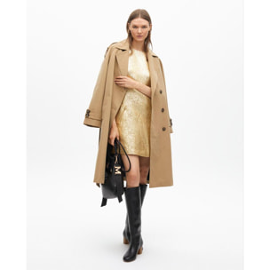 Abito corto craquelato dorato