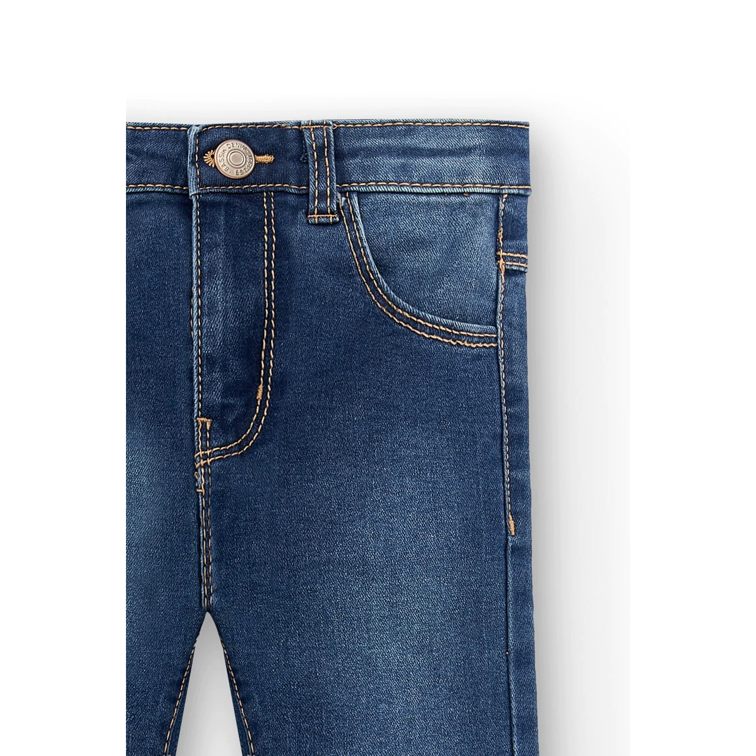 Pantaloni Da Bambina In Denim Blu