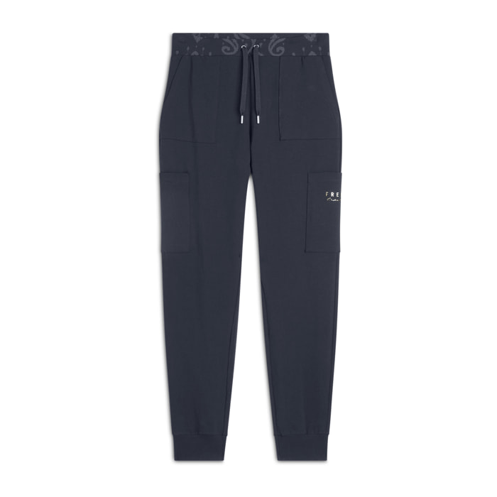 Pantaloni sportivi con fascia in vita floreale