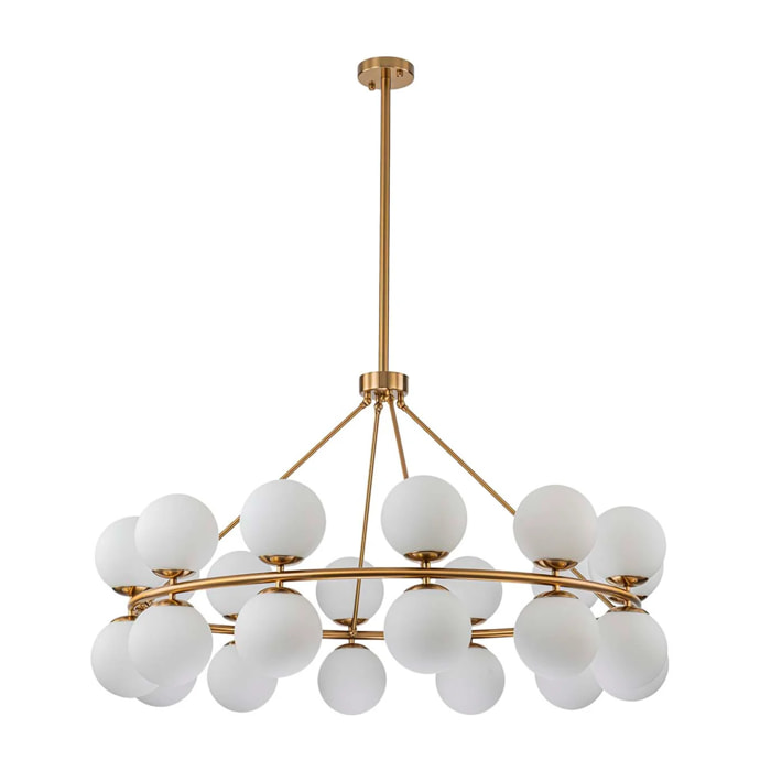 Lámpara Techo Cristal Metal Dorado 115x115x65 Cm
