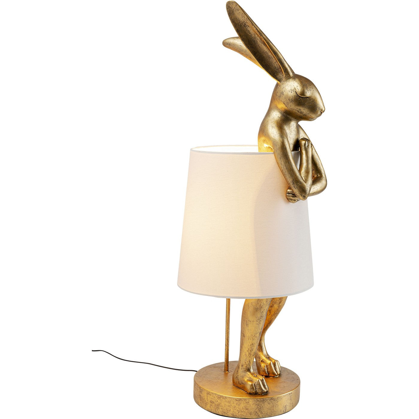 Lampadaire Animal Lapin doré 88cm Kare Design