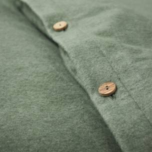 Drap plat uni en flanelle de coton, FRISSON, Vert Lichen