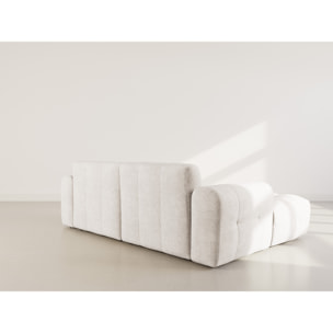 Diane - Canapé d'angle gauche 4 places en velours texturé - Beige