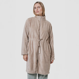 Bata terciopelo Raya Cremallera Beige