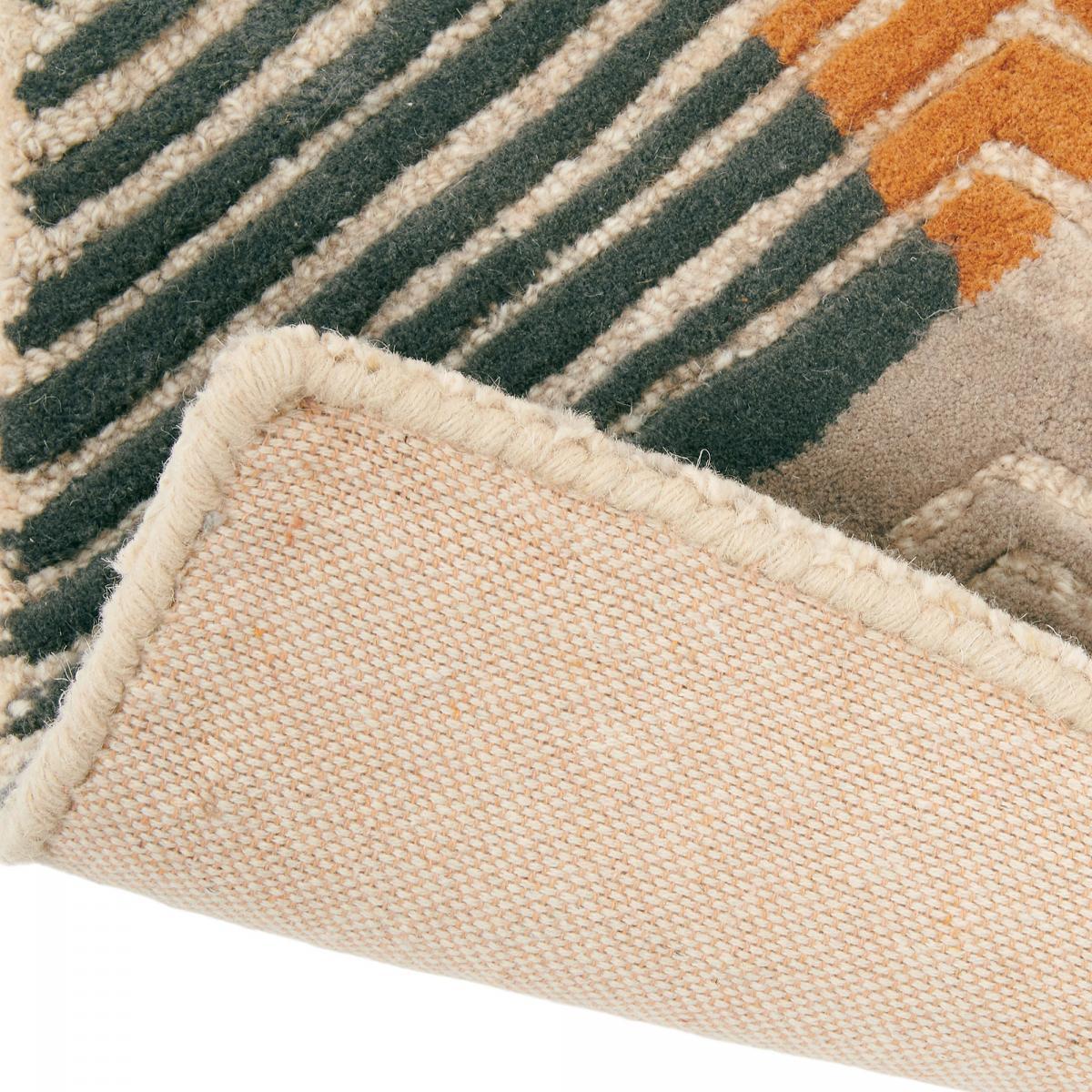 Tapis salon et chambre fait à la main en laine motif géométrique RAOL