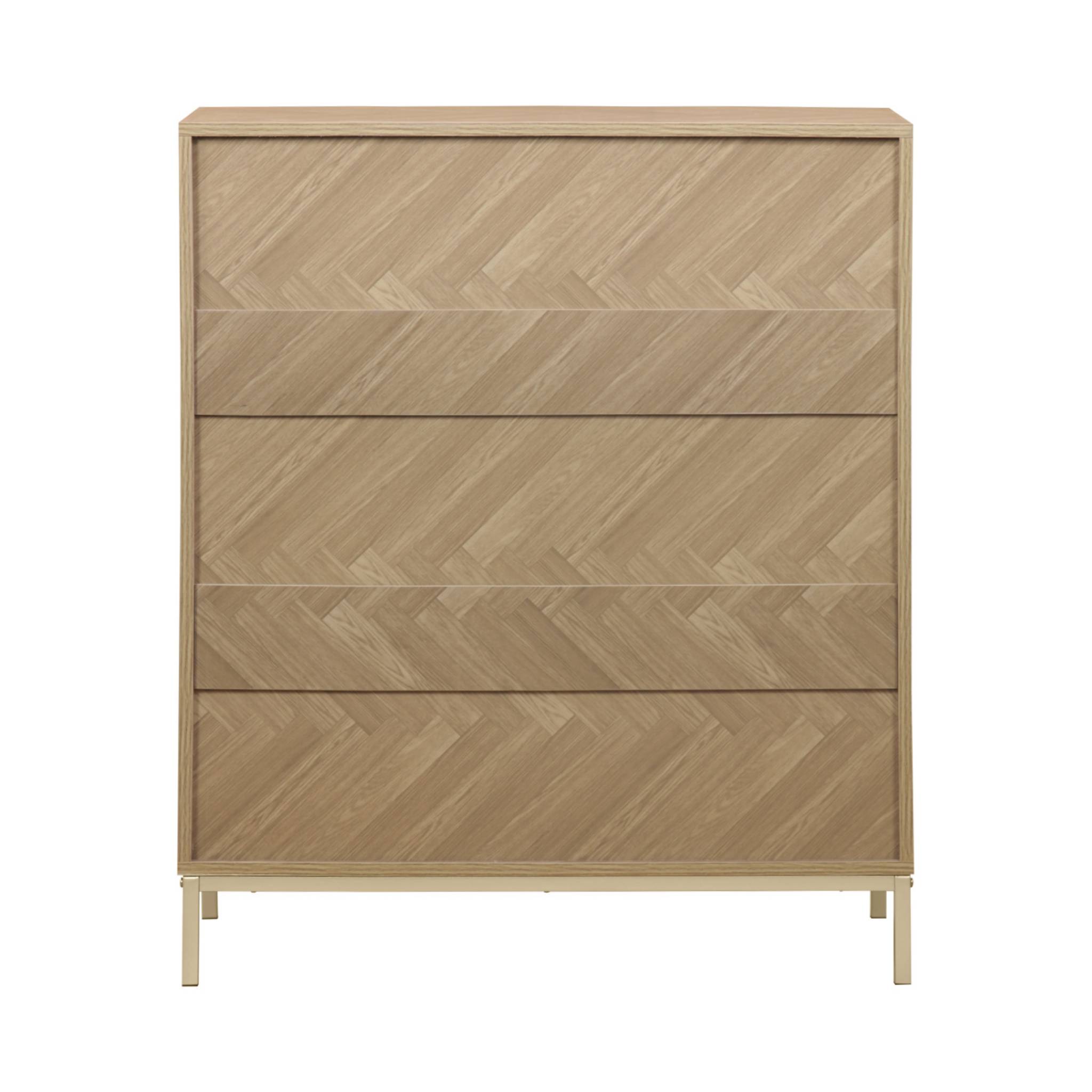Commode Budapest. quatre tiroirs. décor chevrons L 80 x l 40 x H 95cm