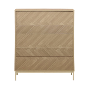 Commode Budapest. quatre tiroirs. décor chevrons L 80 x l 40 x H 95cm