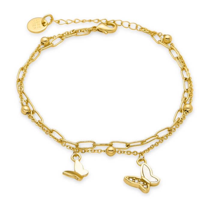 Pulsera de Circonita Brillante acabada en oro amarillo de 18K