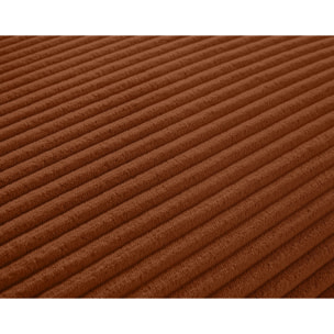 Garance - canapé modulable d'angle gauche - 8 places - en velours côtelé - Terracotta