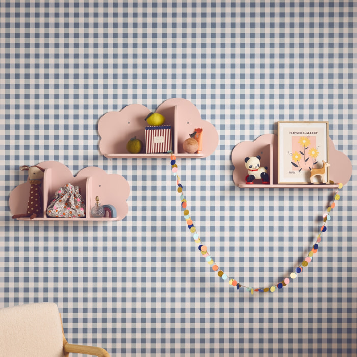 Lot de 3 étagères murales roses nuage pour chambre enfant