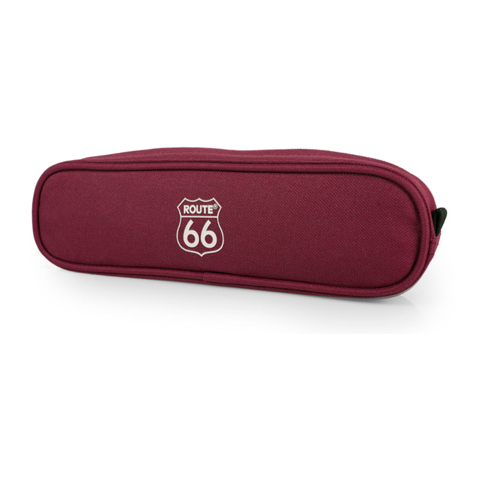 Estuche Escolar Route 66 North Carolina Granate