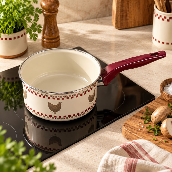 Casserole en acier émaillé 18cm - tous feux GALLINA