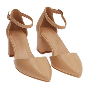 Zapatos de salón nude, tacón de 6 cm