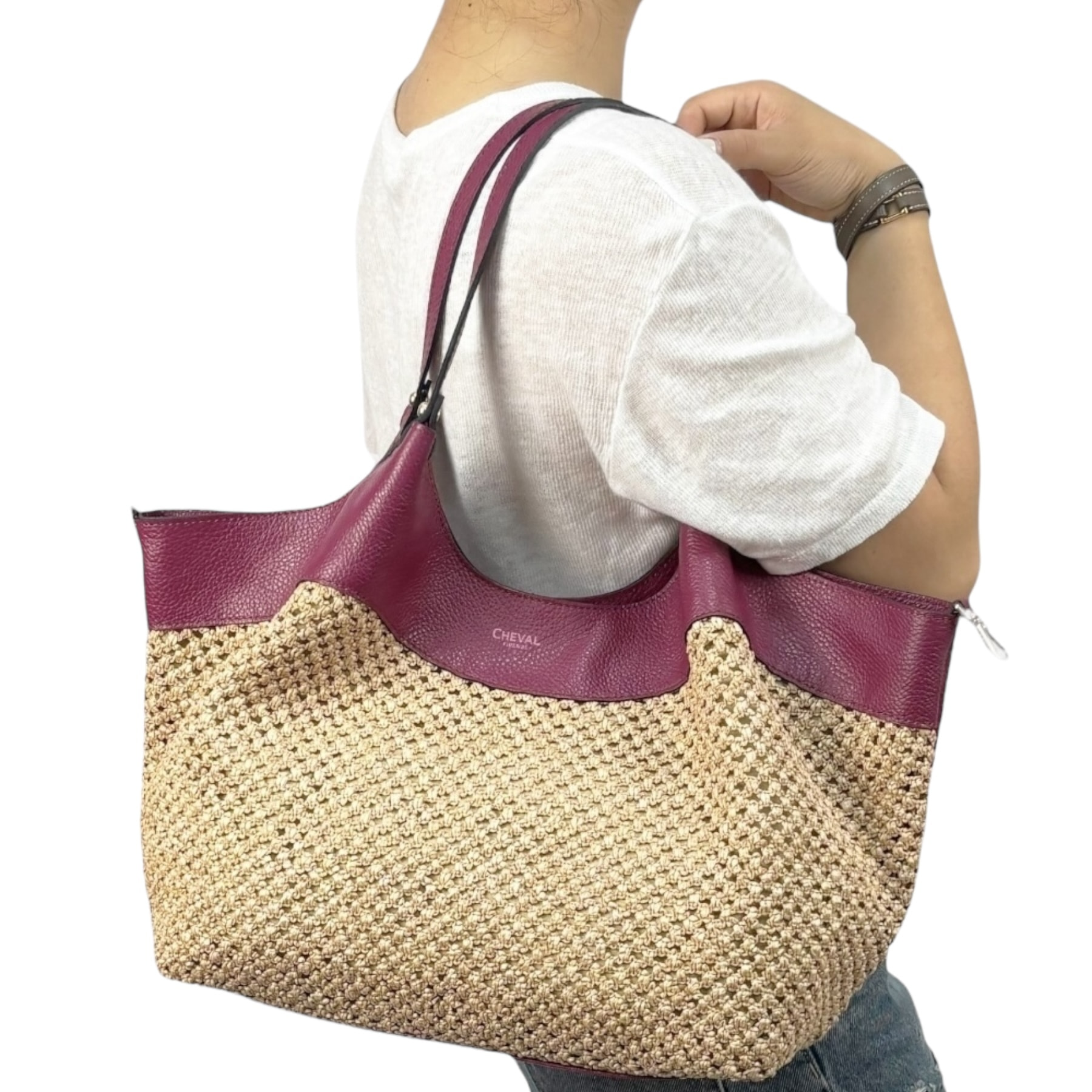 Bolso de hombro Cheval Firenze Madera Ciruela