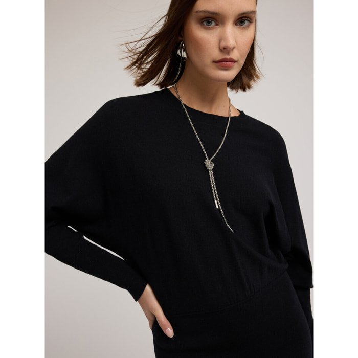 Motivi - Vestido de punto con mangas kimono - Negro