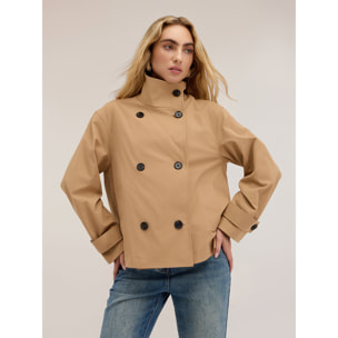 Motivi - Trench doppiopetto con colletto alto - Beige